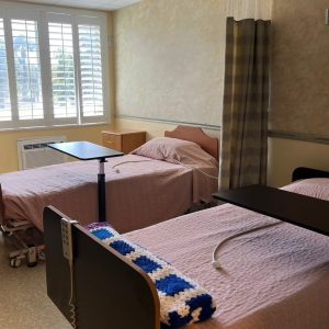 Beds in room